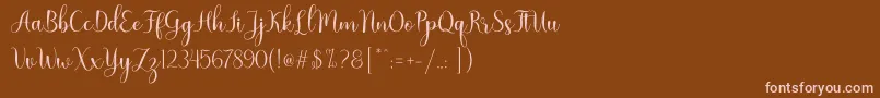 Nattalia-Schriftart – Rosa Schriften auf braunem Hintergrund