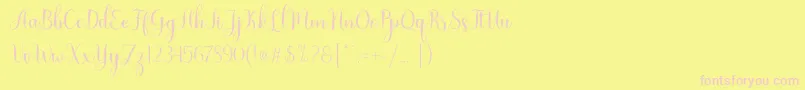 Nattalia Font – Pink Fonts on Yellow Background