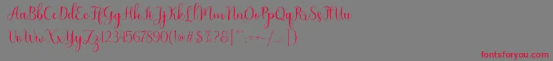 Nattalia Font – Red Fonts on Gray Background