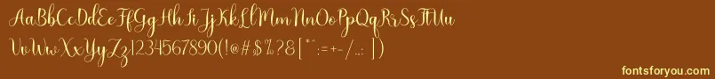 Nattalia Font – Yellow Fonts on Brown Background
