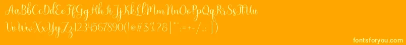 Nattalia-Schriftart – Gelbe Schriften auf orangefarbenem Hintergrund