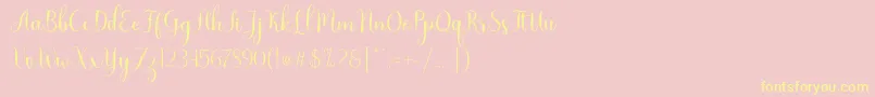 Nattalia Font – Yellow Fonts on Pink Background