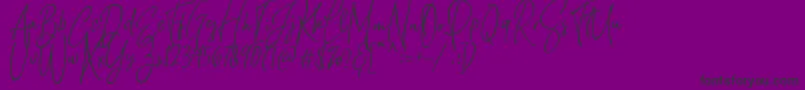 Natthalie Demo-Schriftart – Schwarze Schriften auf violettem Hintergrund