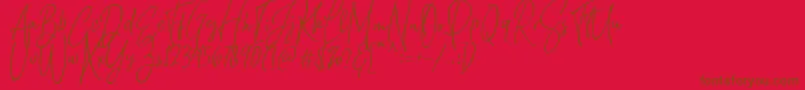 Natthalie Demo-Schriftart – Braune Schriften auf rotem Hintergrund