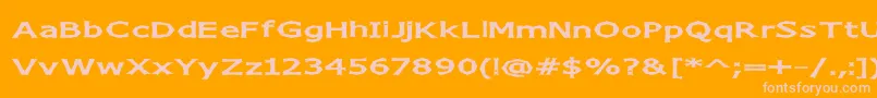ChizzWide-Schriftart – Rosa Schriften auf orangefarbenem Hintergrund
