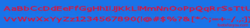 ChizzWide Font – Red Fonts on Blue Background