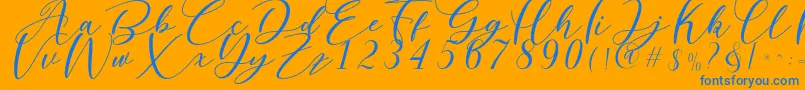 Nattyla Font – Blue Fonts on Orange Background