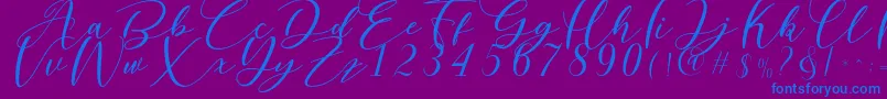 Nattyla Font – Blue Fonts on Purple Background