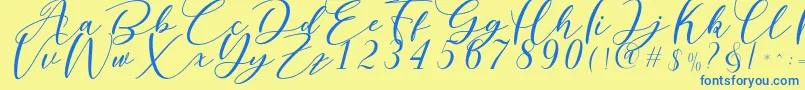 Nattyla Font – Blue Fonts on Yellow Background