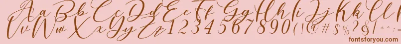 Шрифт Nattyla – коричневые шрифты на розовом фоне