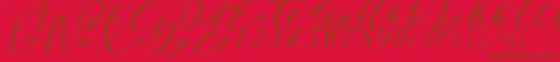 Nattyla-Schriftart – Braune Schriften auf rotem Hintergrund