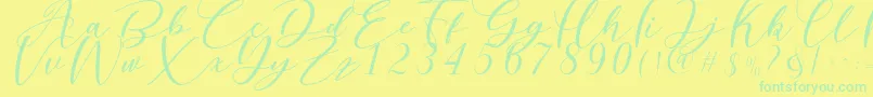 Nattyla Font – Green Fonts on Yellow Background