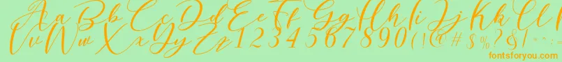 Nattyla Font – Orange Fonts on Green Background