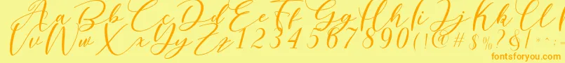 Nattyla Font – Orange Fonts on Yellow Background