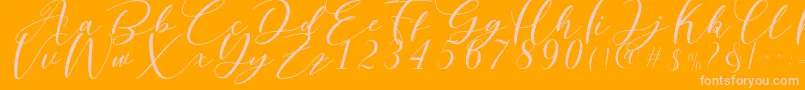 Nattyla Font – Pink Fonts on Orange Background