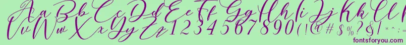 Nattyla Font – Purple Fonts on Green Background