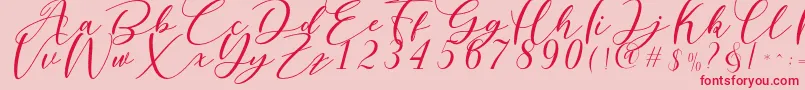 Nattyla-Schriftart – Rote Schriften auf rosa Hintergrund