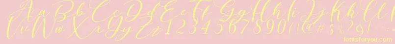 Nattyla Font – Yellow Fonts on Pink Background