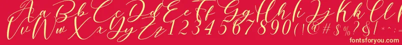 Nattyla-Schriftart – Gelbe Schriften auf rotem Hintergrund