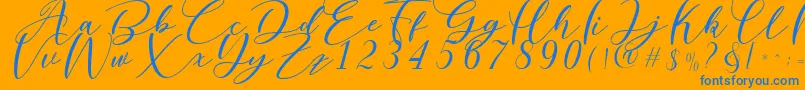 Nattyla Font – Blue Fonts on Orange Background