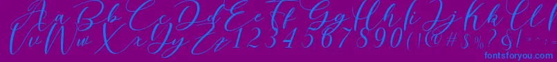 Nattyla-Schriftart – Blaue Schriften auf violettem Hintergrund