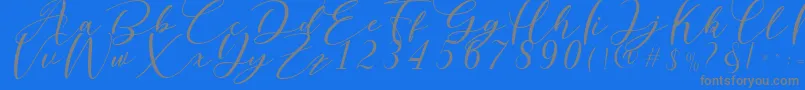 Nattyla-Schriftart – Graue Schriften auf blauem Hintergrund