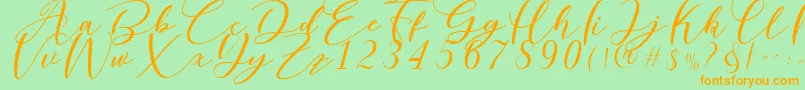 Nattyla Font – Orange Fonts on Green Background