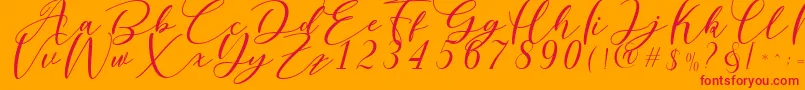 Nattyla-Schriftart – Rote Schriften auf orangefarbenem Hintergrund