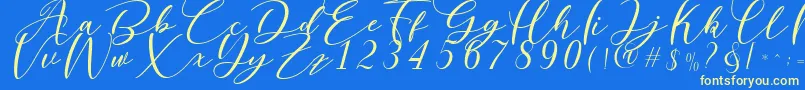 Nattyla Font – Yellow Fonts on Blue Background