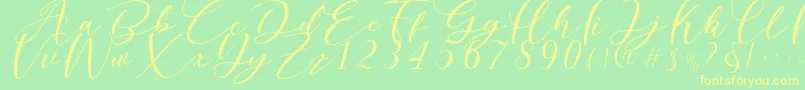 Nattyla Font – Yellow Fonts on Green Background