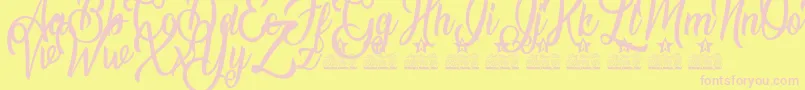 Natural Beauty Personal Use Font – Pink Fonts on Yellow Background