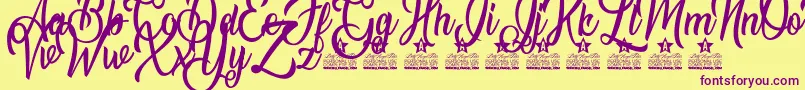 Natural Beauty Personal Use Font – Purple Fonts on Yellow Background