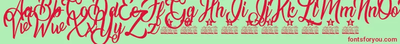 Natural Beauty Personal Use Font – Red Fonts on Green Background