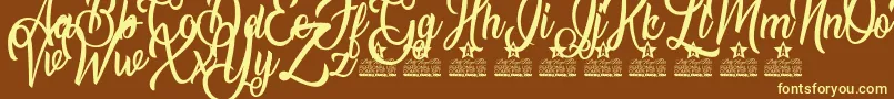 Natural Beauty Personal Use Font – Yellow Fonts on Brown Background