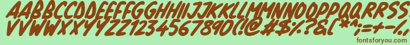 Natural Marker Italic-fontti – ruskeat fontit vihreällä taustalla