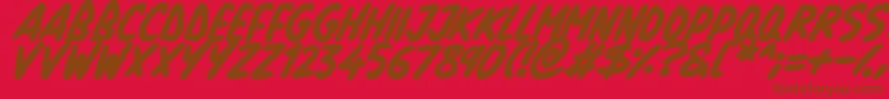 fuente Natural Marker Italic – Fuentes Marrones Sobre Fondo Rojo