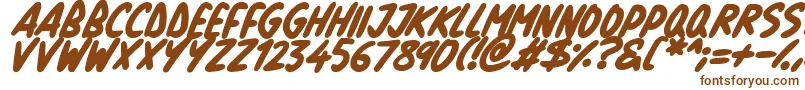 Natural Marker Italic-fontti – ruskeat fontit valkoisella taustalla