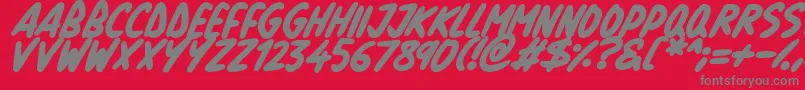 Czcionka Natural Marker Italic – szare czcionki na czerwonym tle