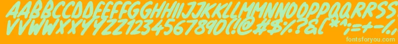 fuente Natural Marker Italic – Fuentes Verdes Sobre Fondo Naranja