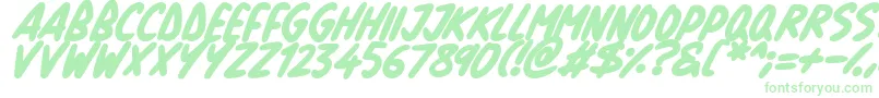 Czcionka Natural Marker Italic – zielone czcionki na białym tle