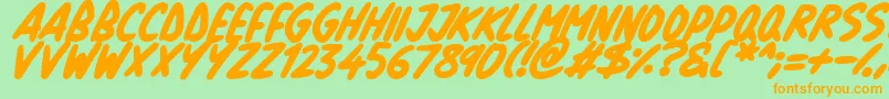 Fonte Natural Marker Italic – fontes laranjas em um fundo verde