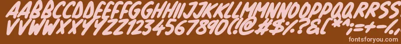 Natural Marker Italic Font – Pink Fonts on Brown Background