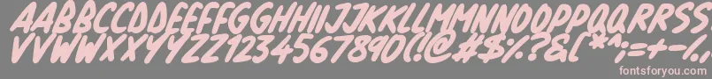 Fonte Natural Marker Italic – fontes rosa em um fundo cinza