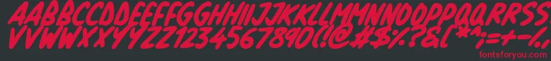 Natural Marker Italic Font – Red Fonts on Black Background