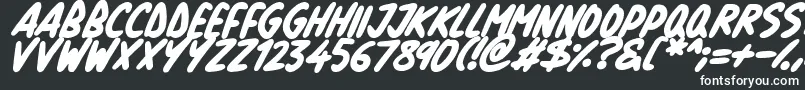 Czcionka Natural Marker Italic – białe czcionki na czarnym tle