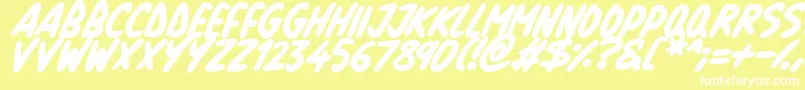 Natural Marker Italic Font – White Fonts on Yellow Background