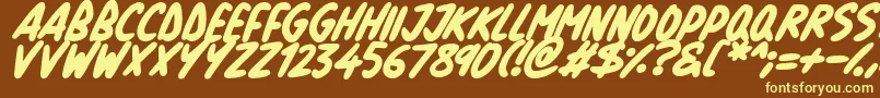 Fonte Natural Marker Italic – fontes amarelas em um fundo marrom