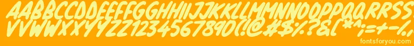 Fonte Natural Marker Italic – fontes amarelas em um fundo laranja