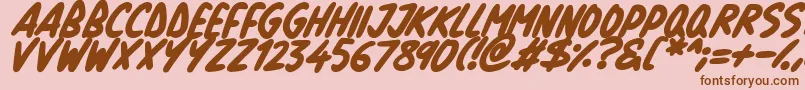 Czcionka Natural Marker Italic – brązowe czcionki na różowym tle