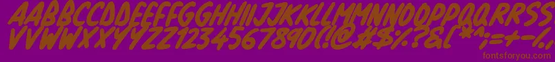 Natural Marker Italic Font – Brown Fonts on Purple Background